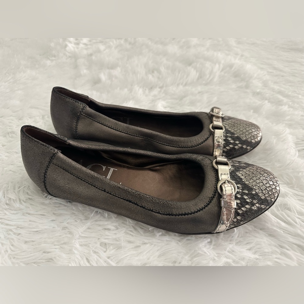 Authentic Agl Attilio‎ Giusti Leombruni Shoes Cap Toe Ballet Flat Shoes 39